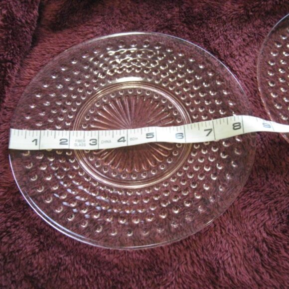 Lot of 2 Lunch Plates Vintage Pink Hobnail Bubble Depression Glass 8 3/8” - Picture 11 of 11